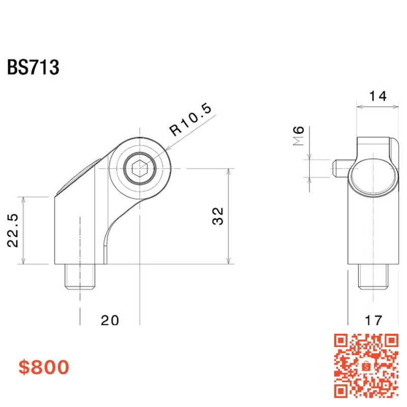 [Seer]台灣公司貨 Rizoma 轉接座 M10 M8 正牙 反牙 後視鏡 後照鏡座 BS713B BS887B