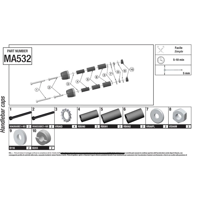 台灣公司貨 義大利 Rizoma 現貨供應 全車系 平衡端子 端子 握把套 現貨 MA532